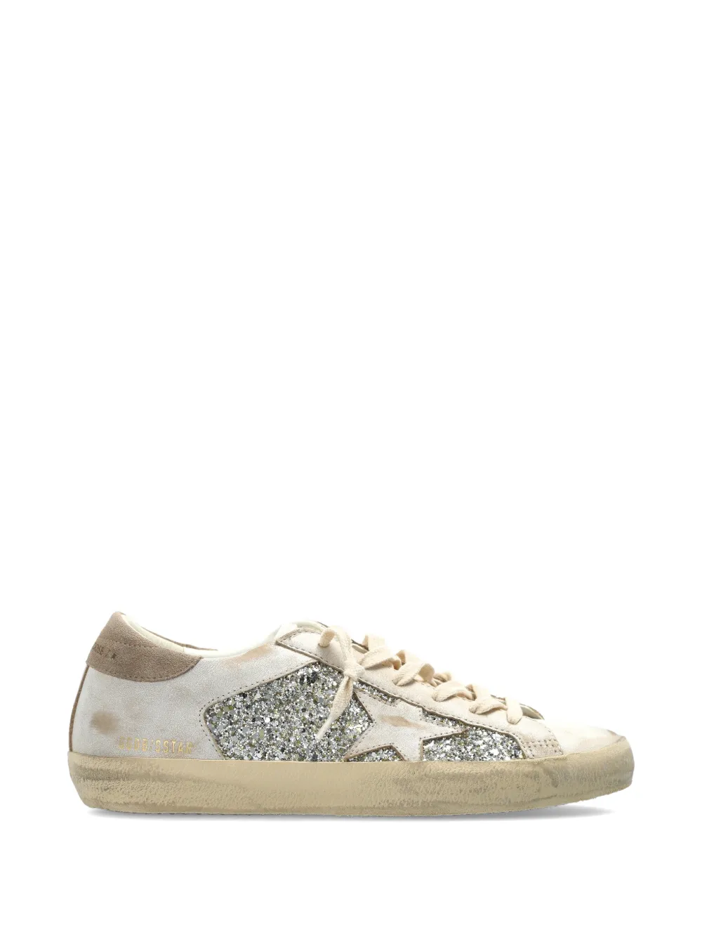 Golden Goose Super-Star sneakers met glitter Beige