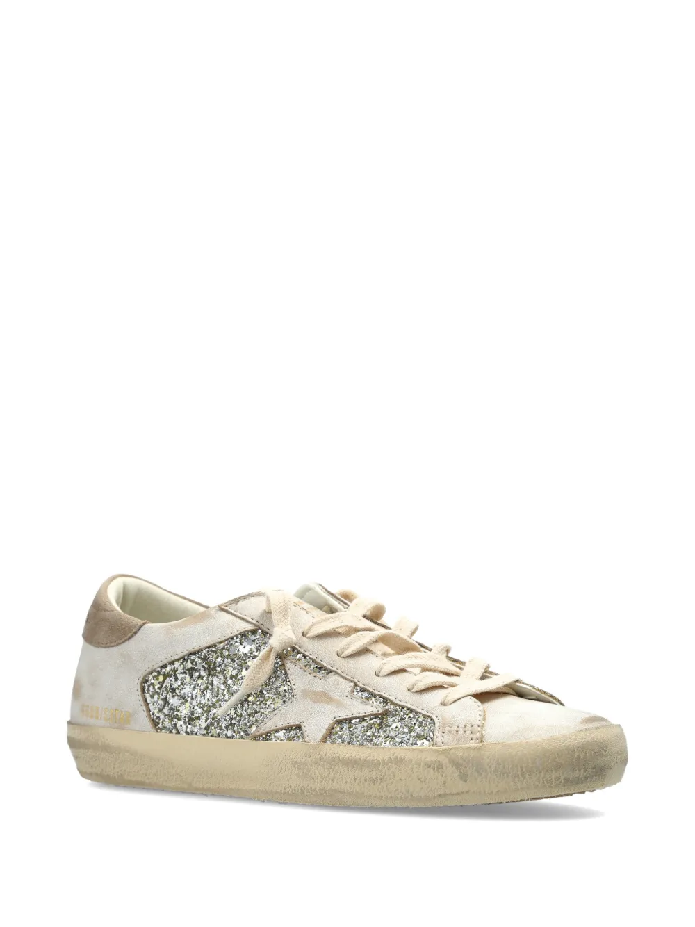 Golden Goose Super-Star sneakers met glitter Beige