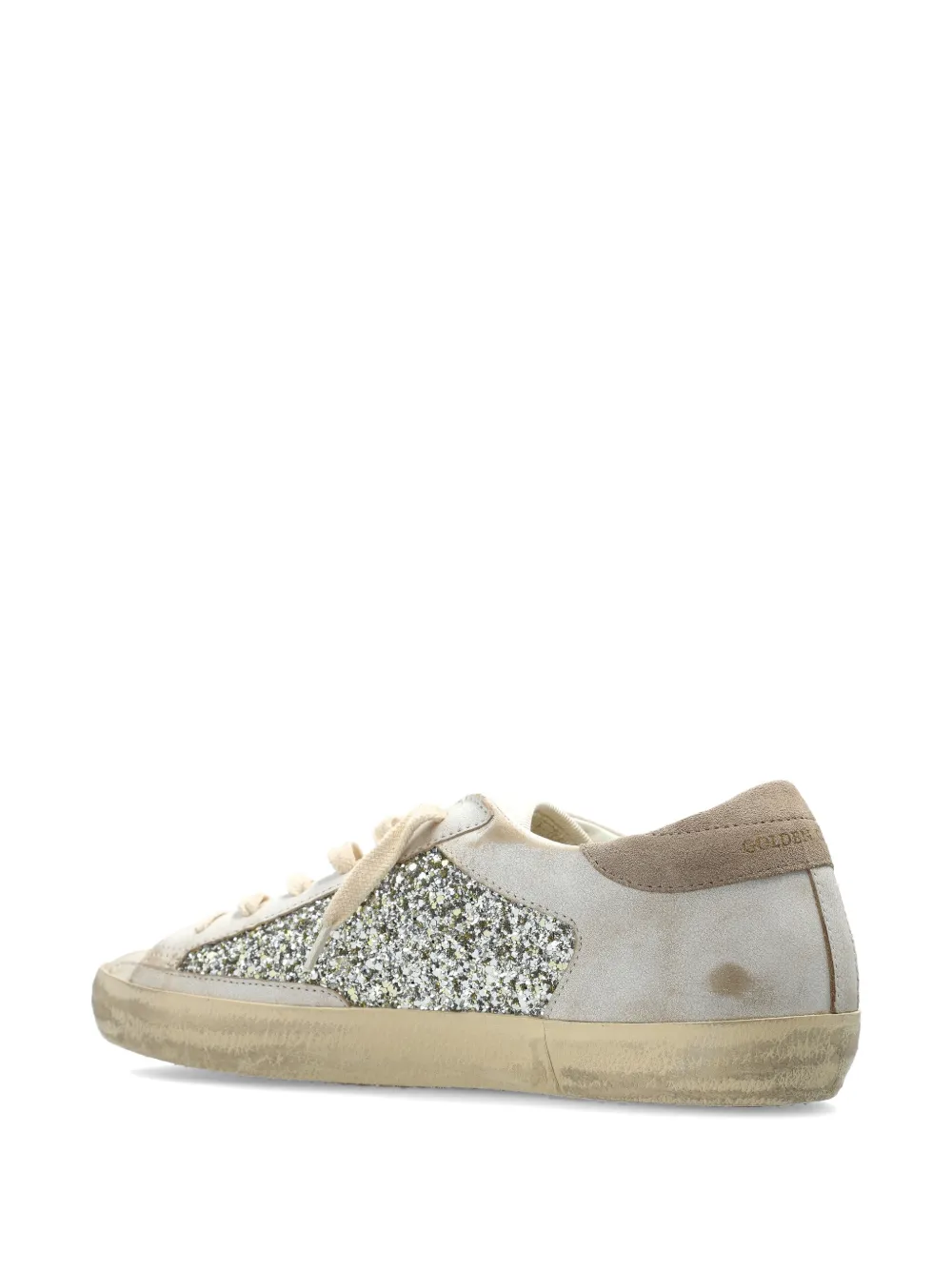 Golden Goose Super-Star sneakers met glitter Beige