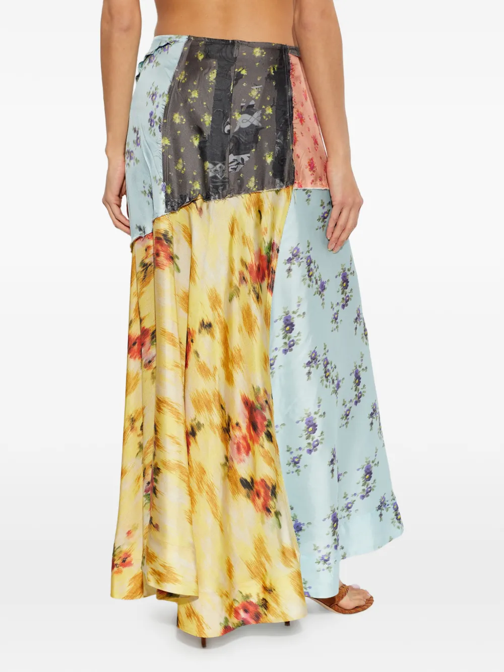 GANNI Maxi-rok met bloemenprint Blauw