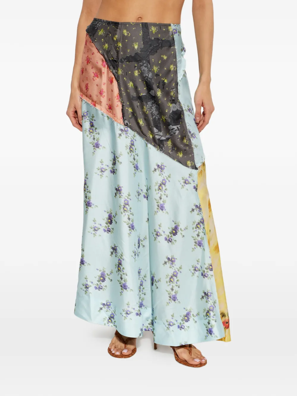 GANNI Maxi-rok met bloemenprint Blauw