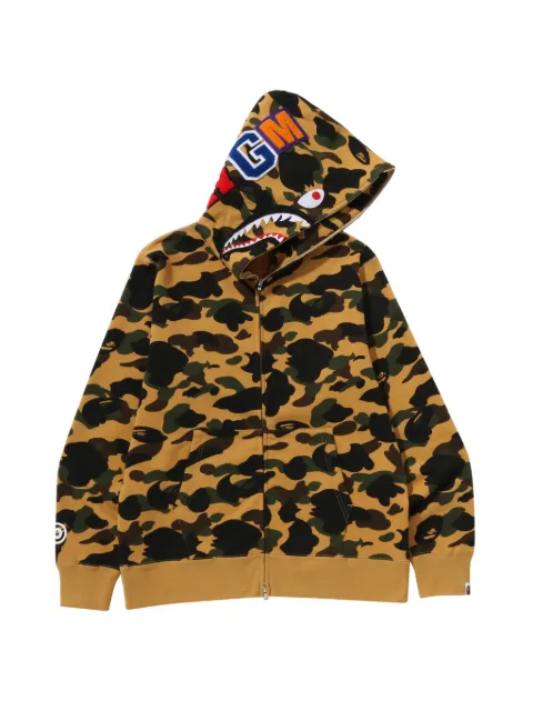 A BATHING APE® Shark camouflage-print zip-up hoodie