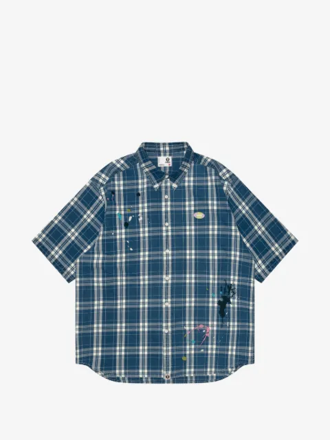 AAPE BY *A BATHING APE® Splatter plaid shirt