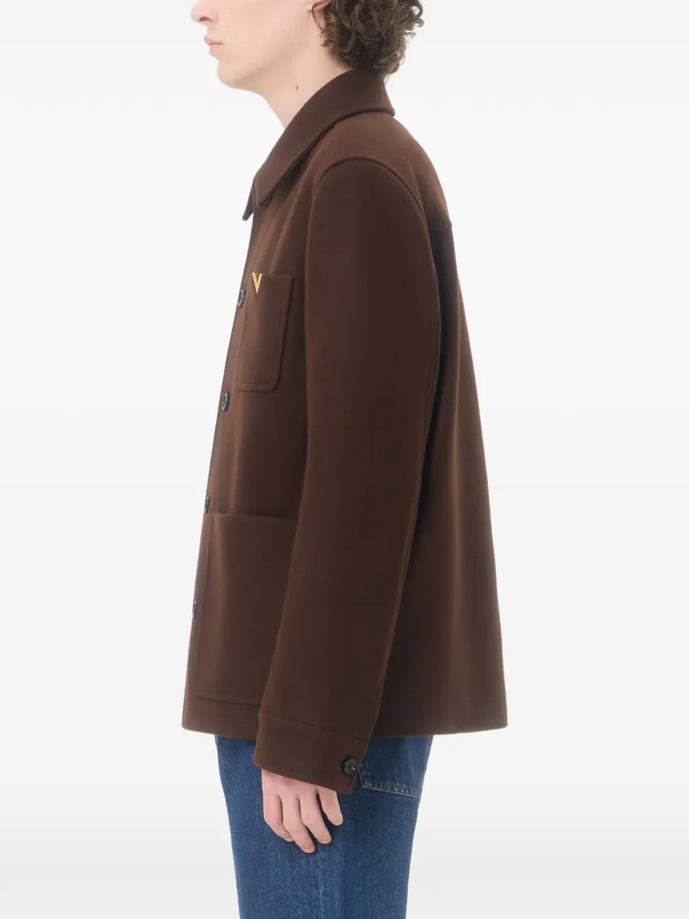 Valentino Garavani Wollen jack met VGold Bruin