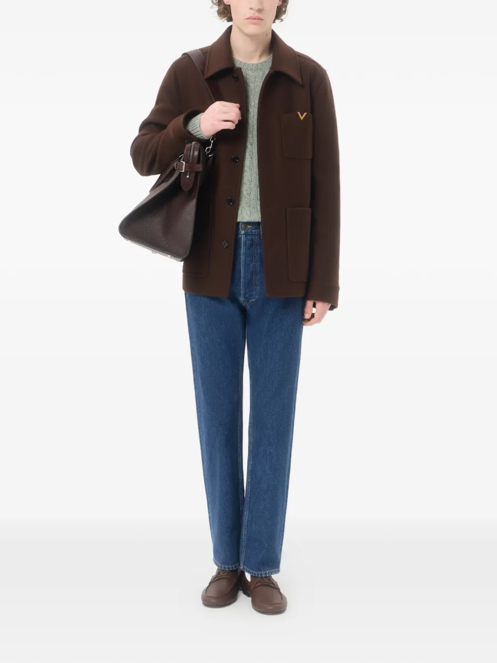 Valentino Garavani Wollen jack met VGold Bruin