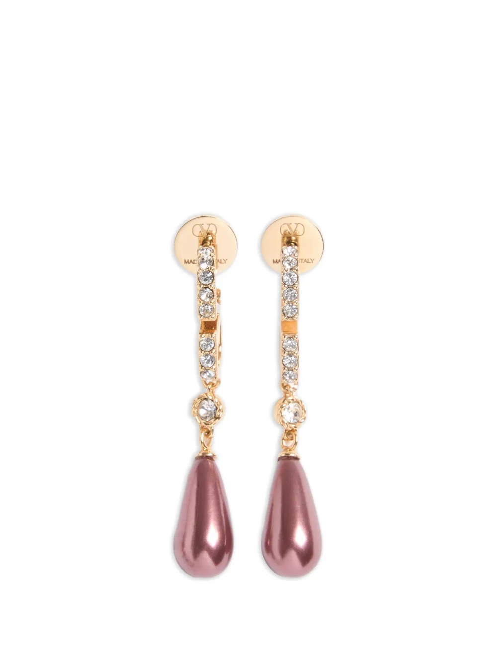 Valentino Garavani Orecchini VLogo Signature con cristalli Swarovski® e pendenti in vetro - Oro