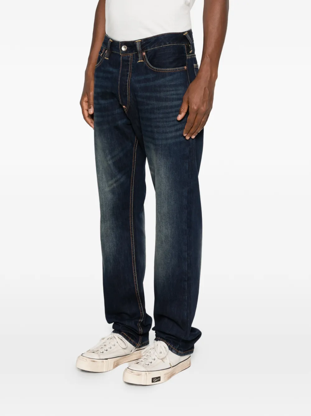 EVISU Jeans met vervaagd effect Blauw