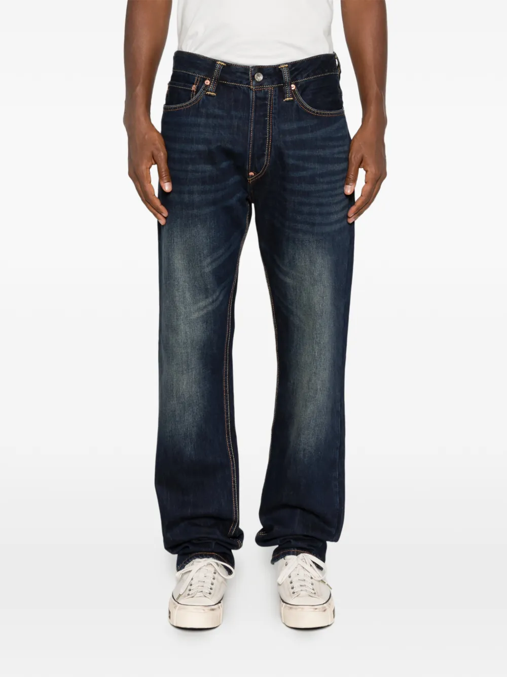 EVISU Jeans met vervaagd effect Blauw