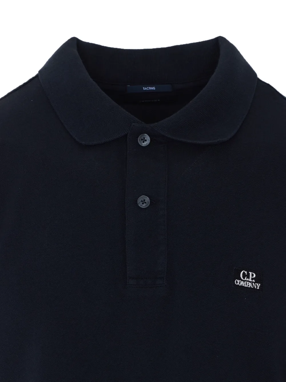C.P. Company Piqué poloshirt met logopatch Zwart