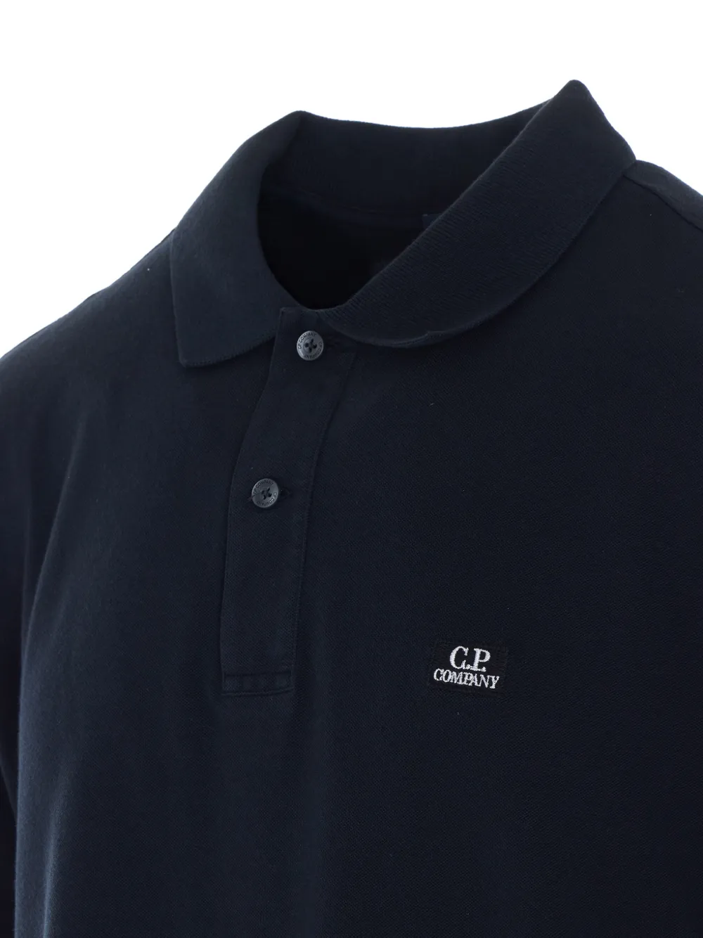 C.P. Company Piqué poloshirt met logopatch Zwart