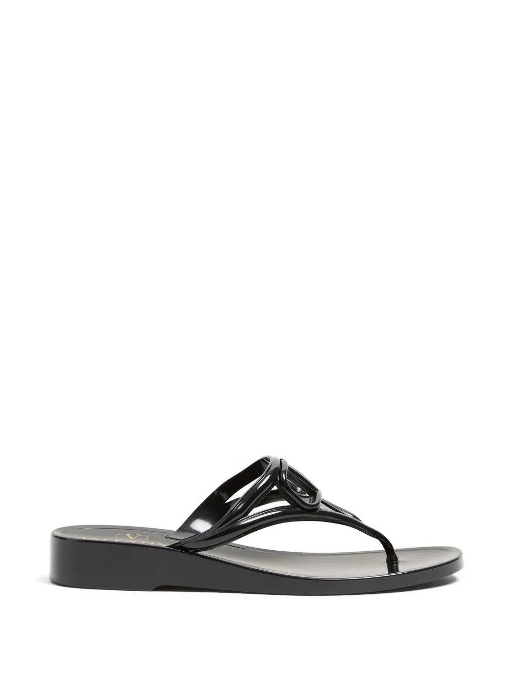 Valentino Garavani Vlogosignature Rubber Flip-flop Sandals In Black