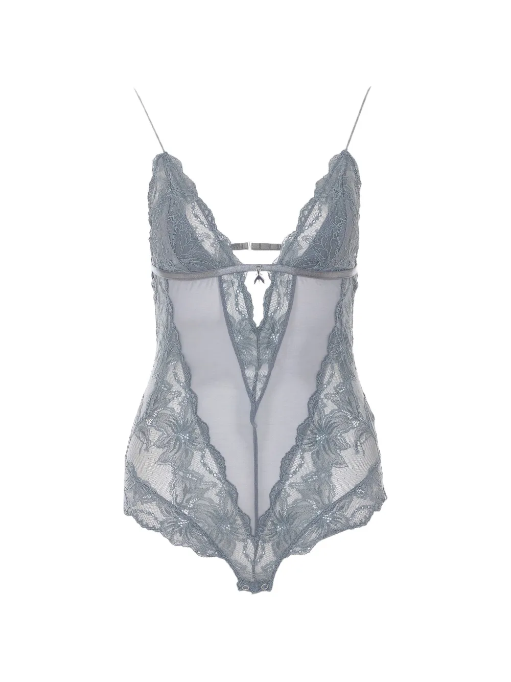 Patrizia Pepe lace-panelled cut-out bodysuit - Grau
