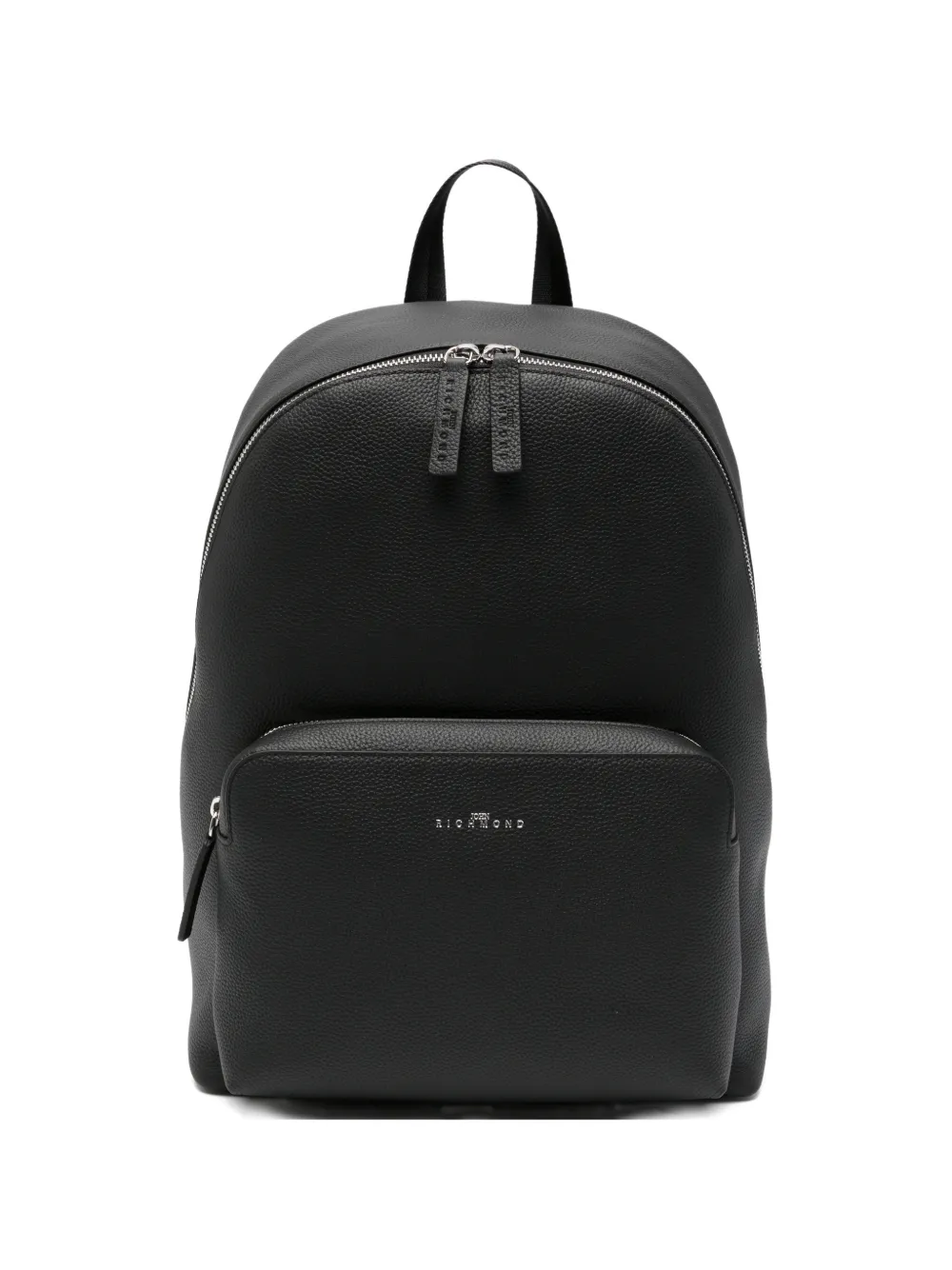 John Richmond logo-motif pebbled-leather backpack - Nero