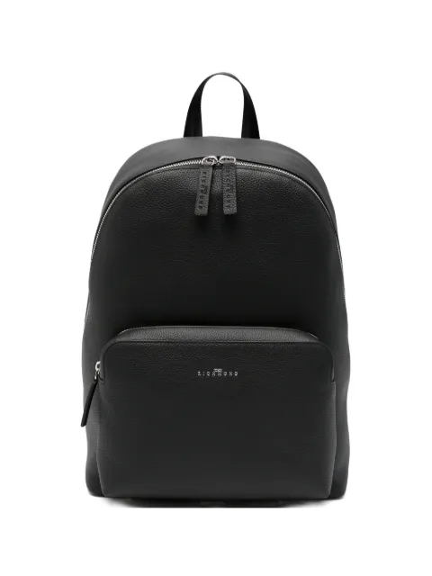 John Richmond logo-motif pebbled-leather backpack