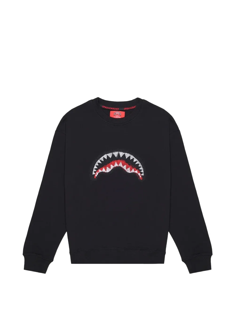 Sprayground Scribble shark-motif embroidered sweatshirt Zwart