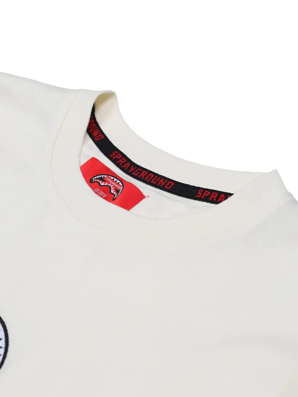 Sprayground Shark Mouth logo-print T-shirt Beige