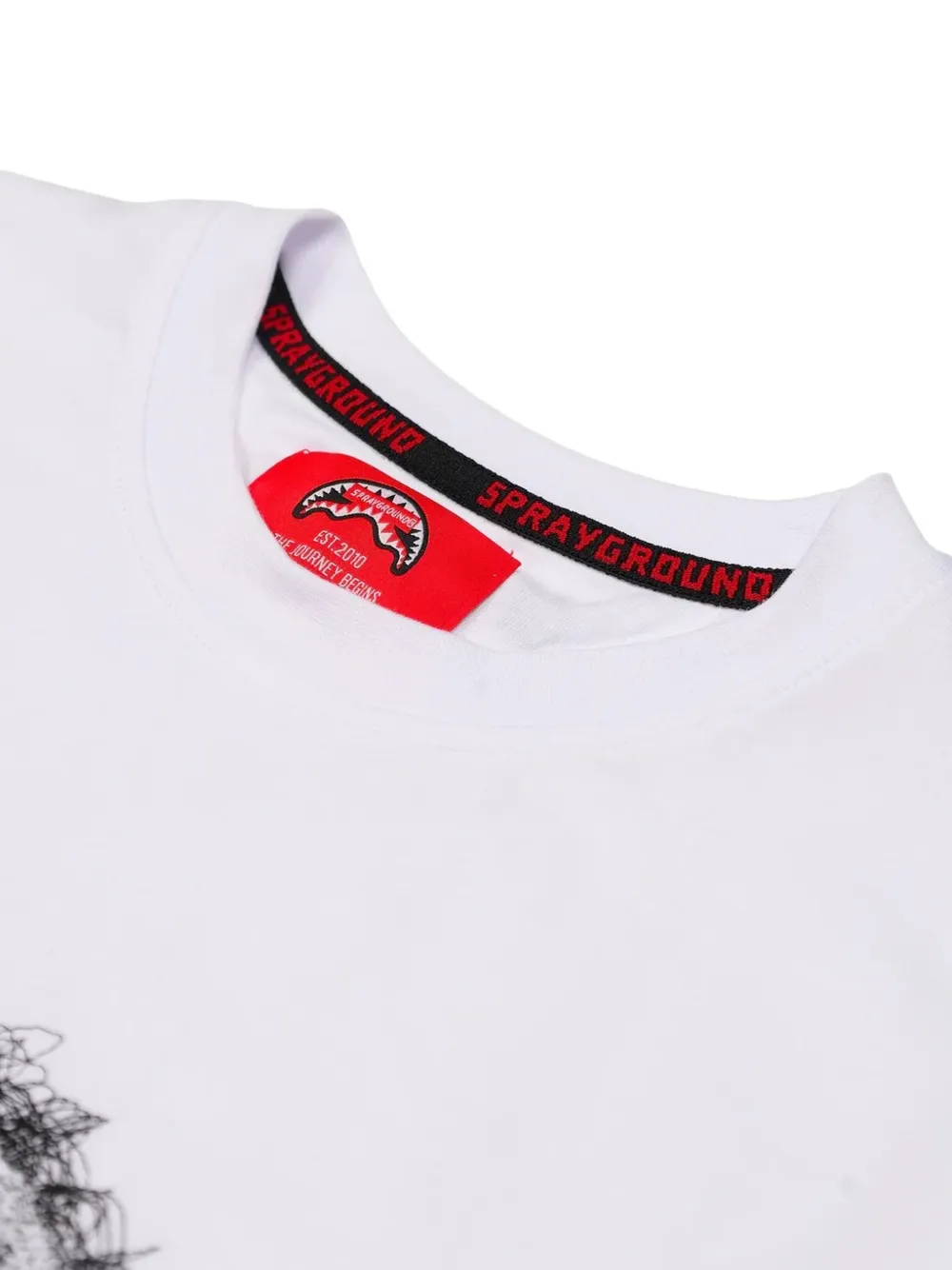 Sprayground Scribble Shark Mouth T-shirt Wit