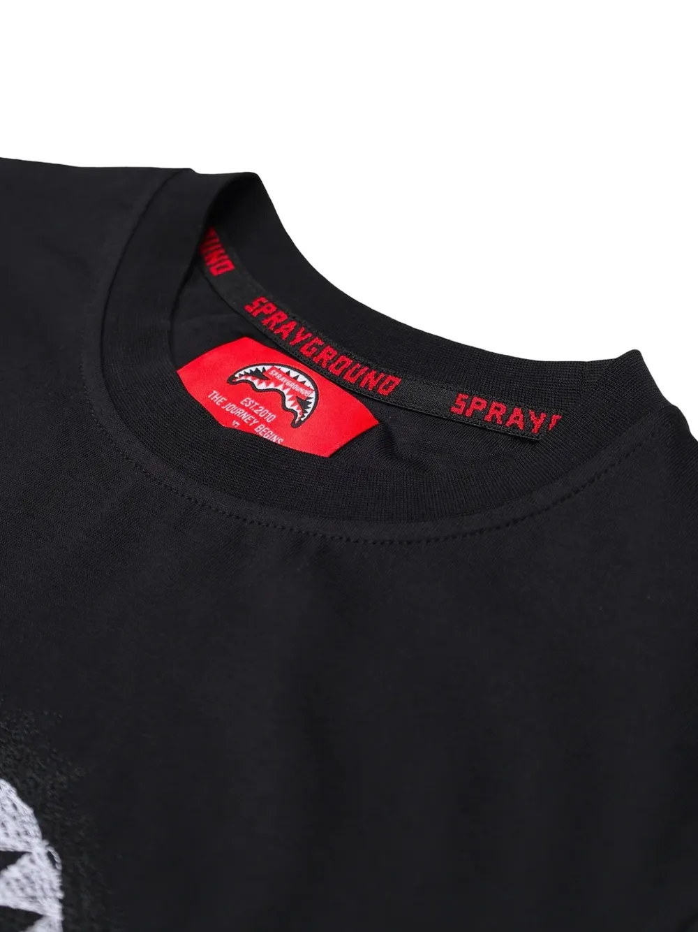 Sprayground Shark Mouth embroidered T-shirt Zwart