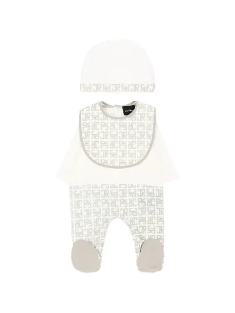 John Richmond Junior monogram-print cotton babygrow set