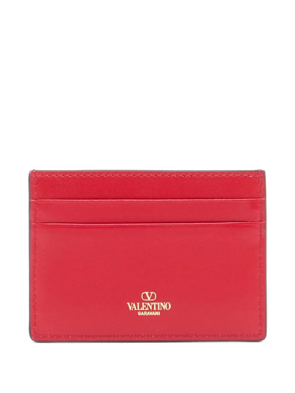 Valentino Garavani card holder The Bold Edition in calfskin Rood