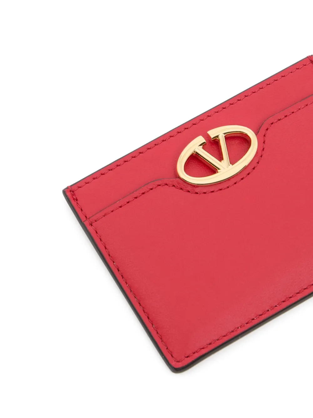 Valentino Garavani card holder The Bold Edition in calfskin Rood
