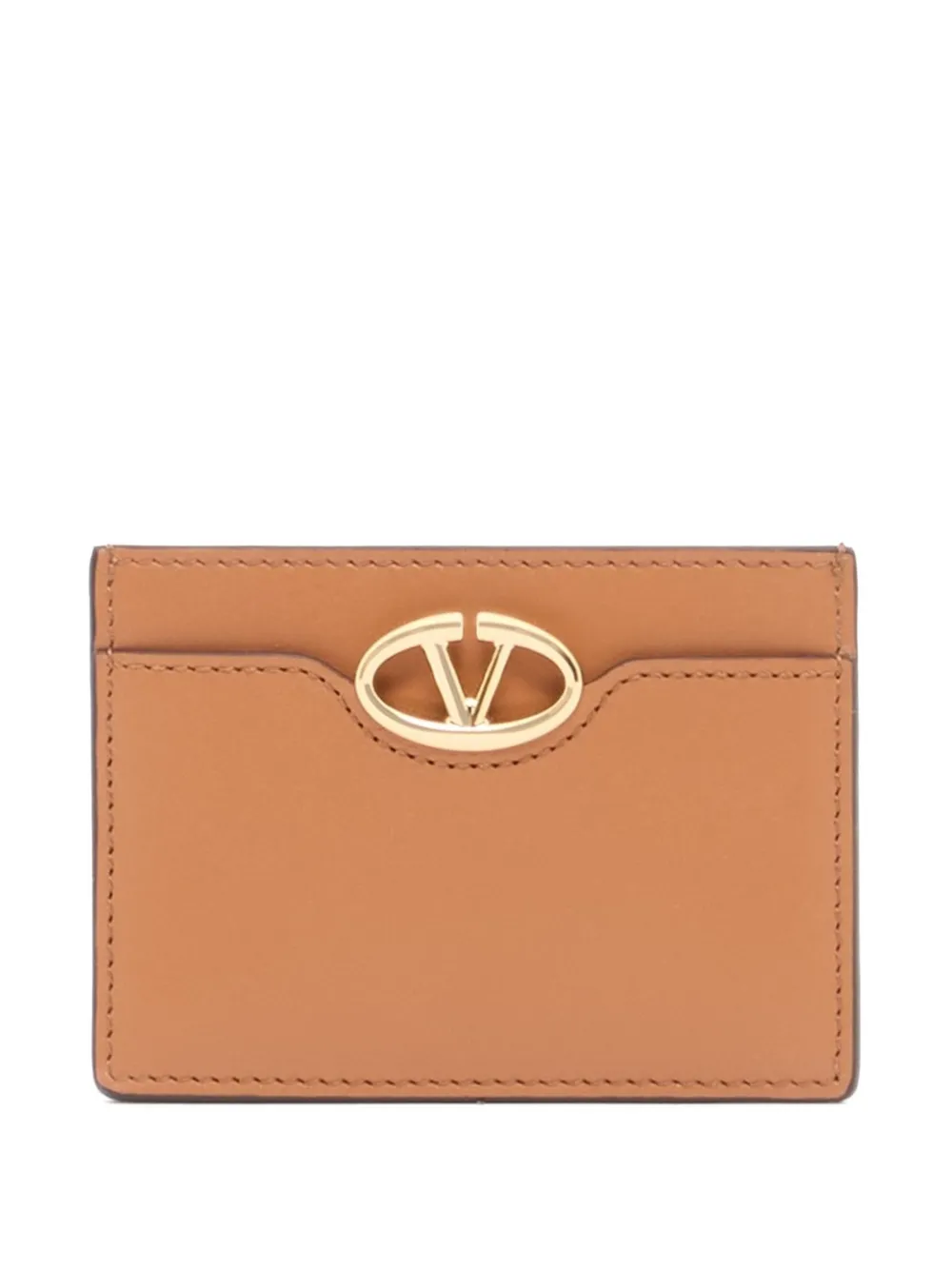 Valentino Garavani Portacarte The Bold Edition in pelle di vitello - Marrone