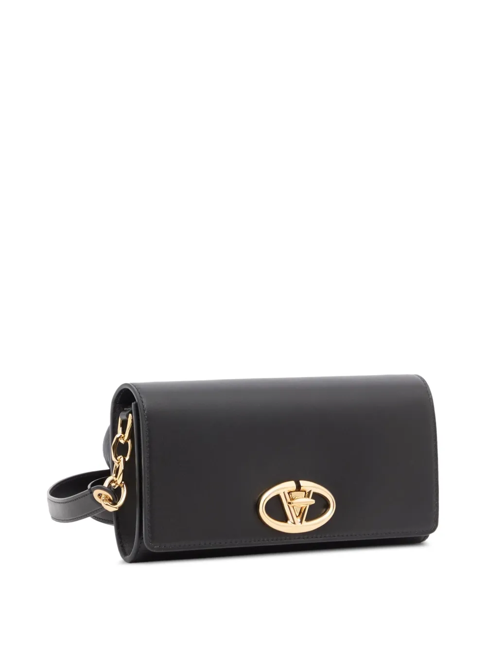 Valentino Garavani VLogo The Bold Edition portemonnee met schouderband in nappaleer Zwart