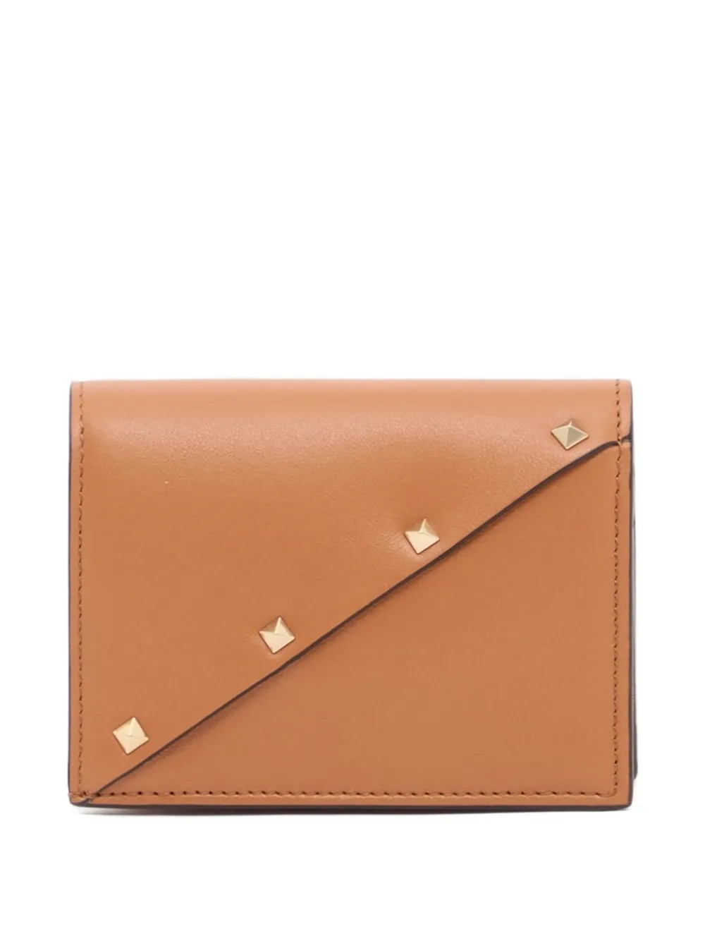 Valentino Garavani Rockstud Wispy kleine kalfsleren portemonnee Beige