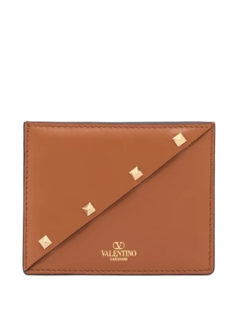 Valentino Garavani 락스터드 위스피 카프스킨 카드홀더