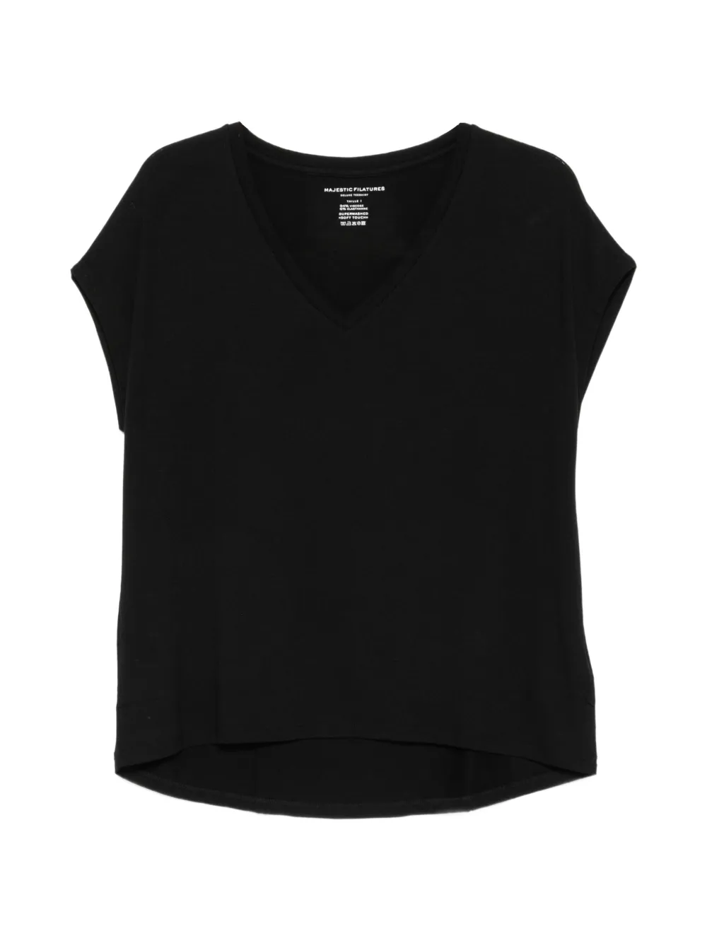Majestic Filatures V-neck short-sleeve T-shirt - Nero