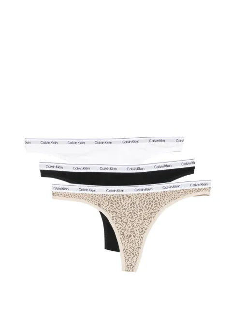 Calvin Klein logo-waistband thongs (set of three)