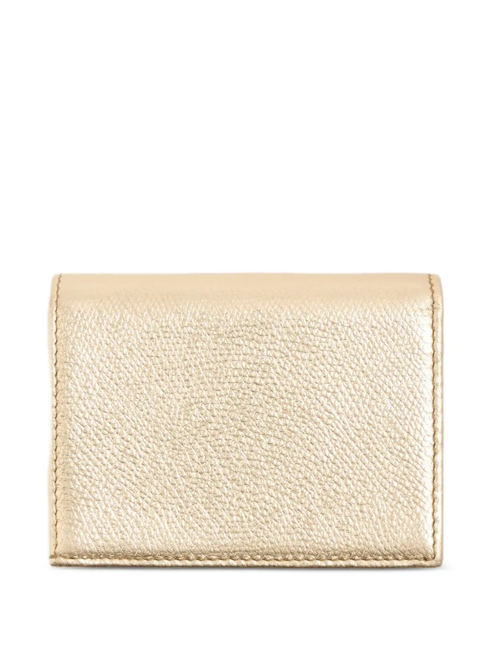  Valentino Garavani Tarjetero Vlogo Signature En Piel De Becerro Granulada Laminada Con Logo De Joyas - Dorado 