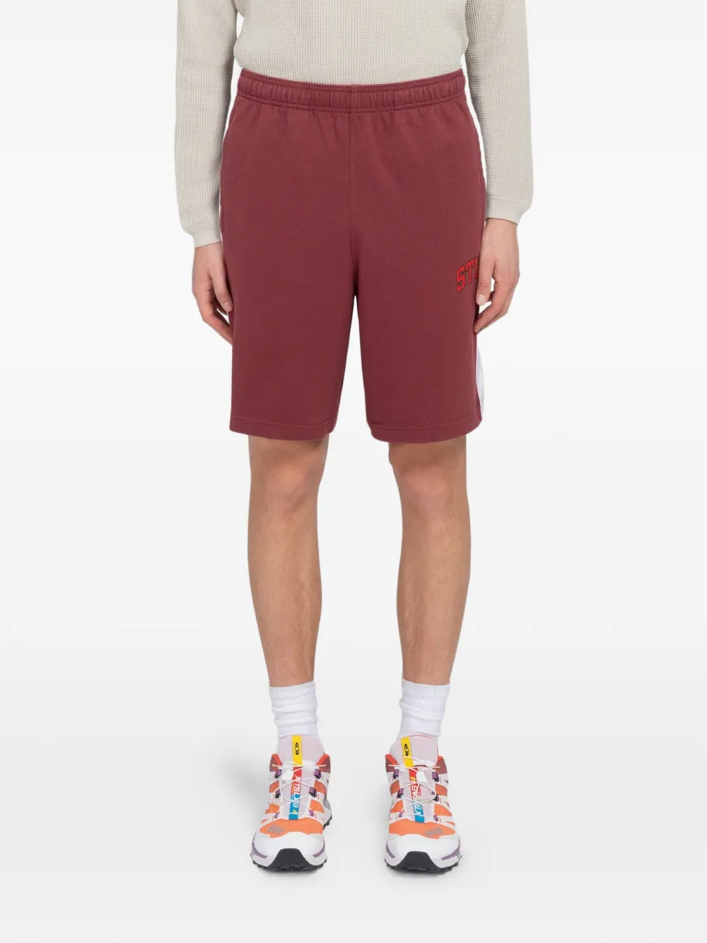 Stüssy striped jersey shorts - Rosso