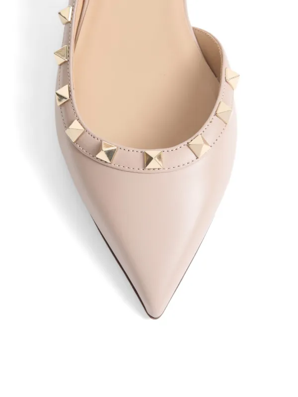 Valentino Garavani ロックスタッズ フラットパンプス | ニュートラル 