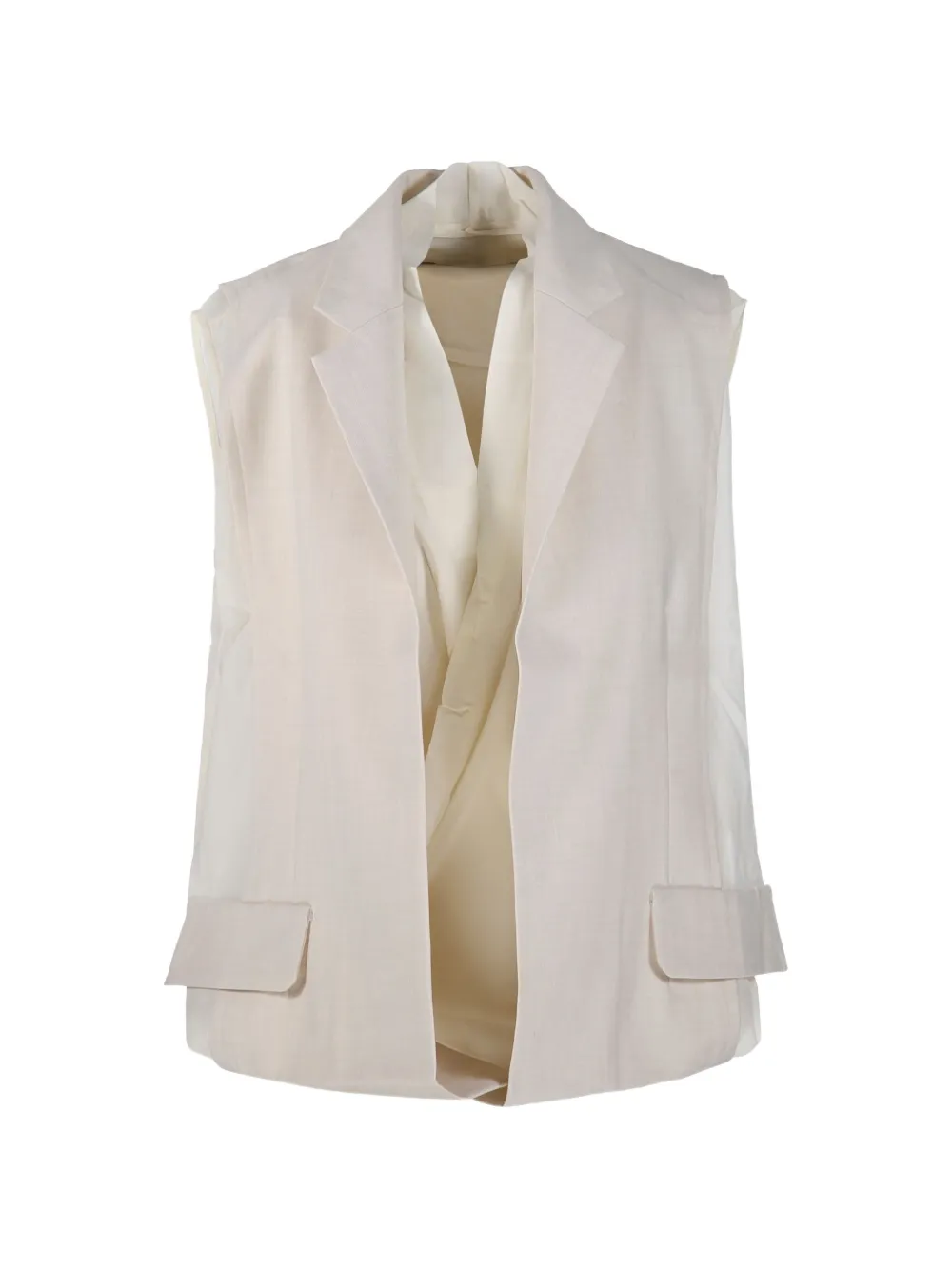 LITKOVSKA notched-lapel sleeveless jacket - Toni neutri