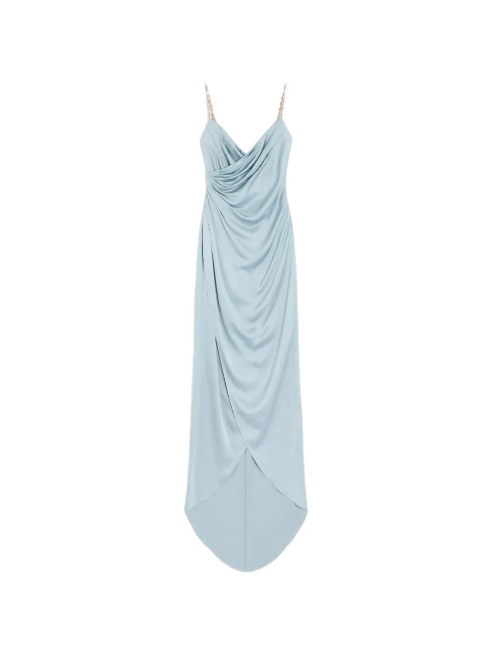 Valentino Garavani long dress in embroidered Cady satin - Blue