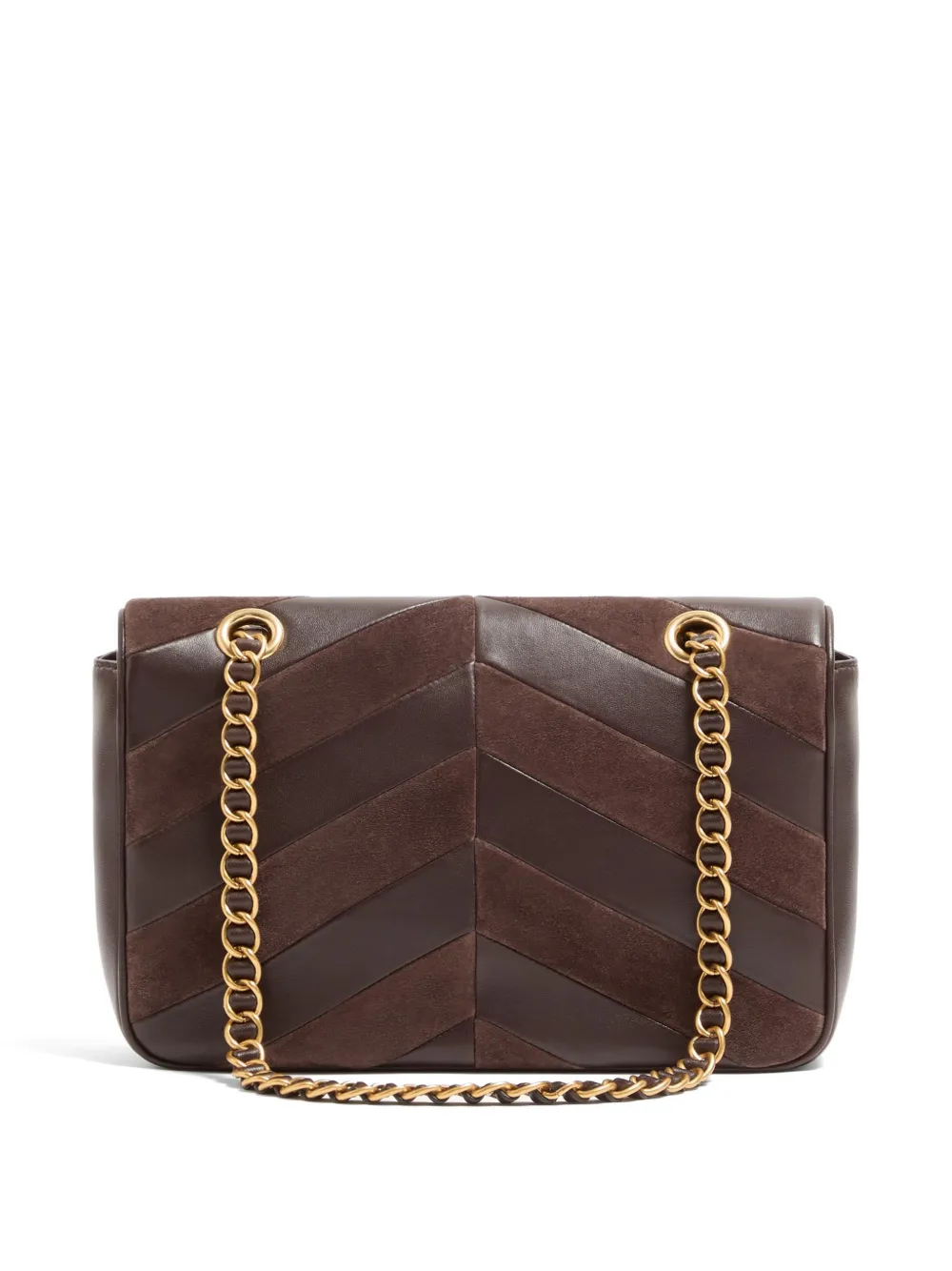 Valentino Garavani Djuna medium suède en nappa tas met chevron patroon Bruin