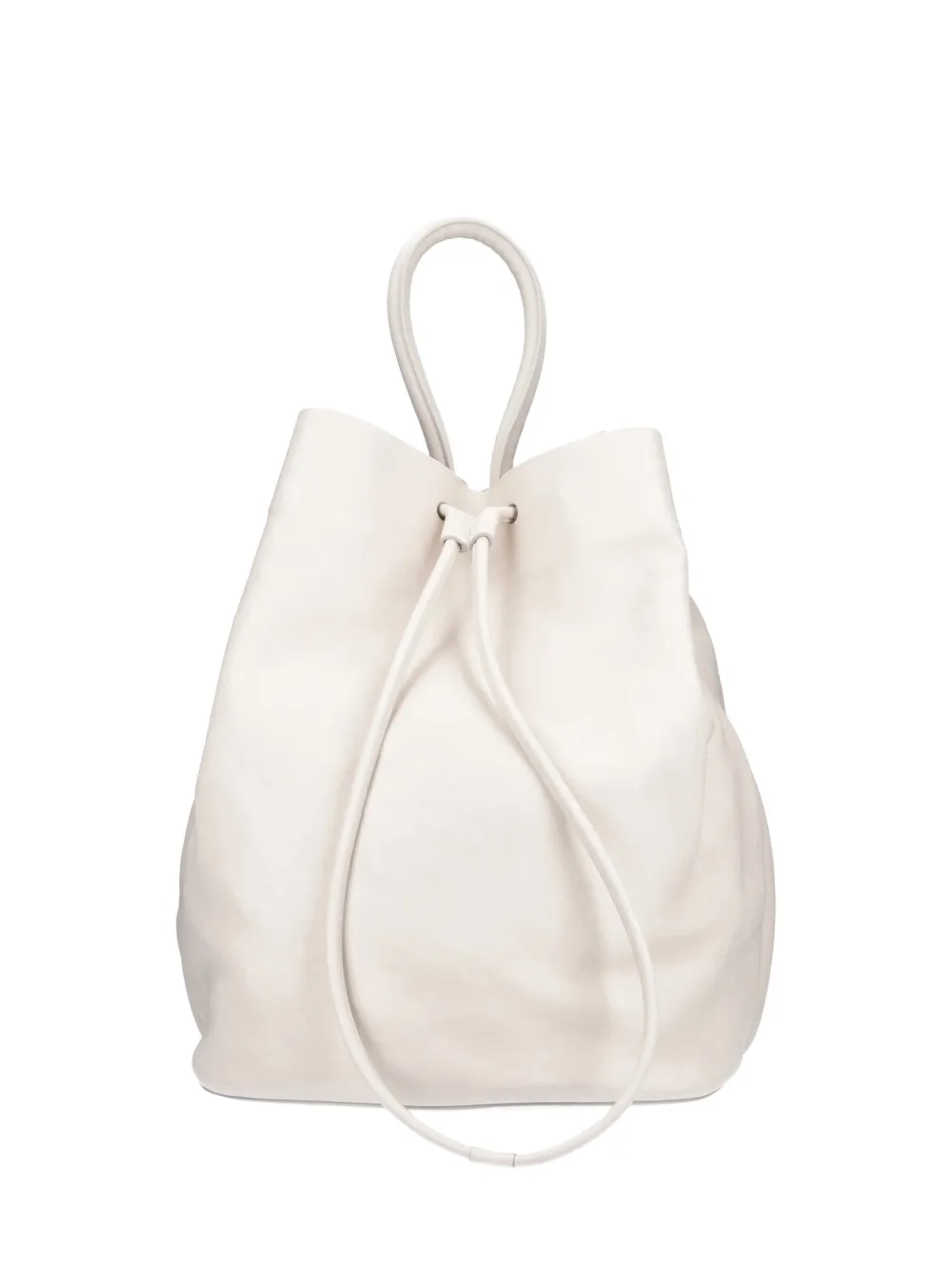 Uma Wang drawstring leather bucket bag - Bianco