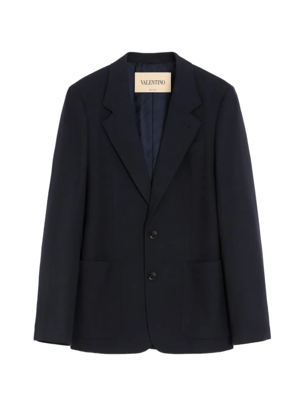 Valentino Garavani single-breasted jacket in natté wool - Blau