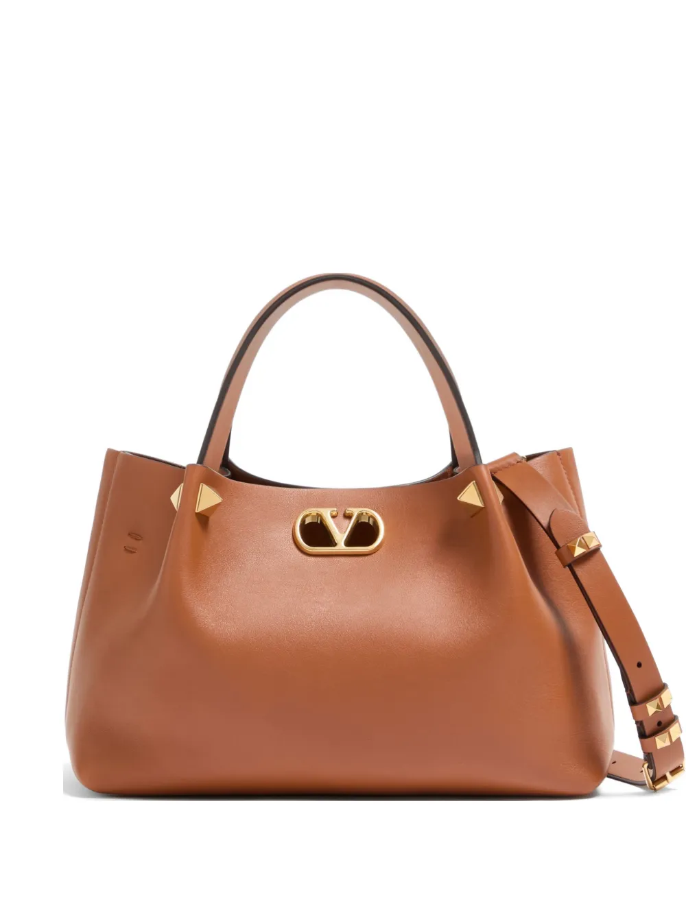 Valentino Garavani Borsa shopper in pelle - Marrone