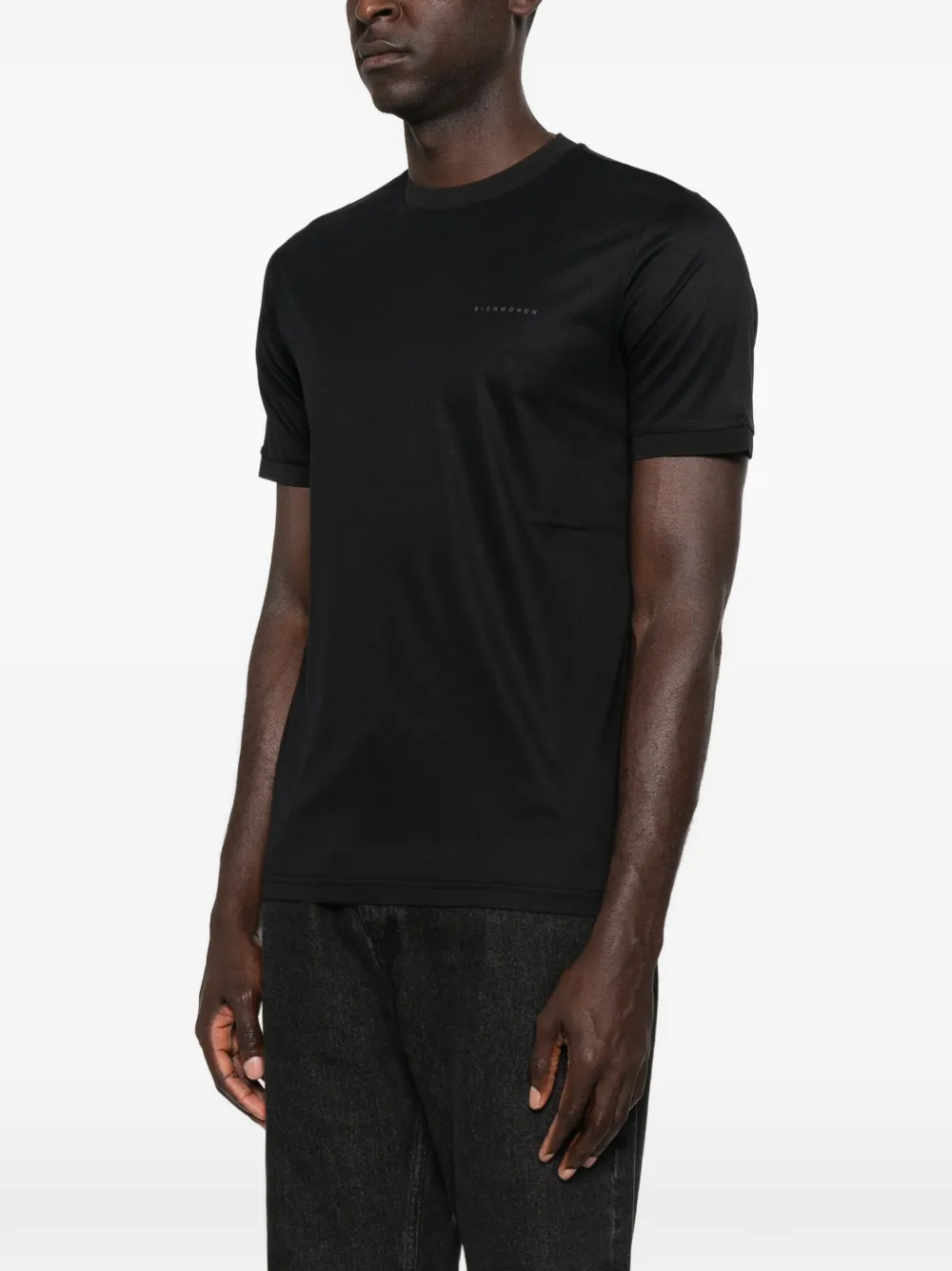 John Richmond T-shirt met logodetail Zwart