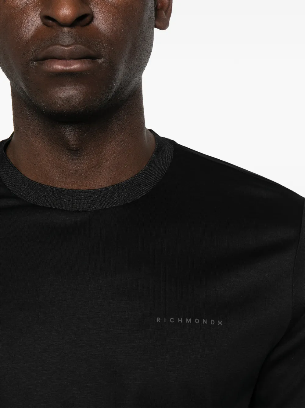 John Richmond T-shirt met logodetail Zwart