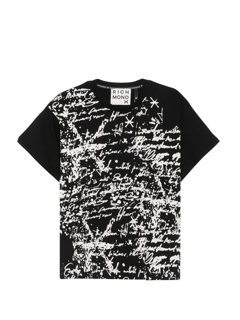 John Richmond print-detail T-shirt - Schwarz