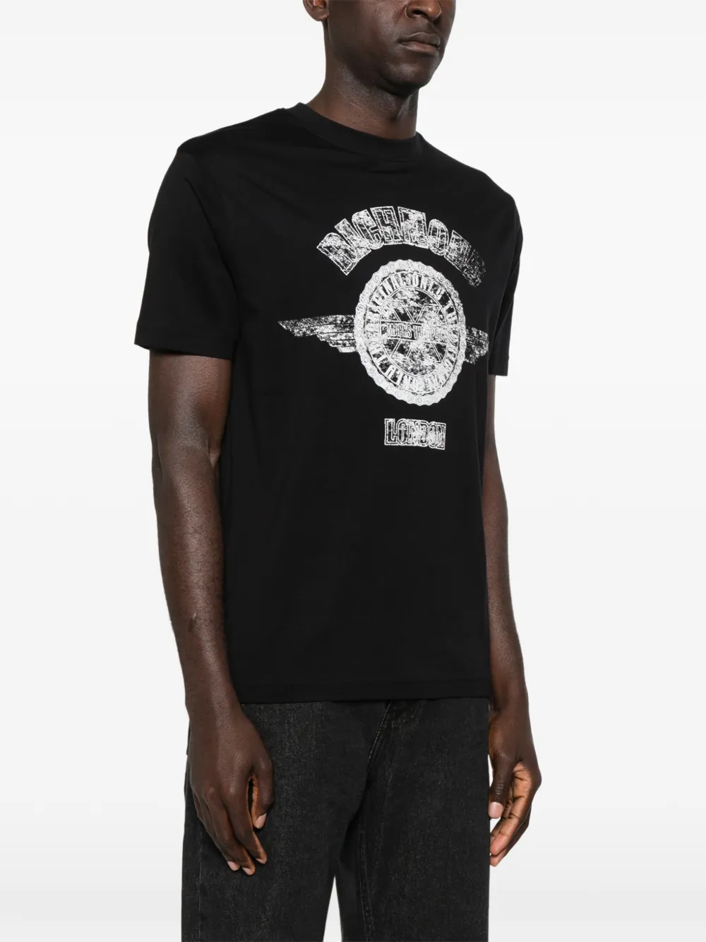 John Richmond T-shirt met logodetail Zwart