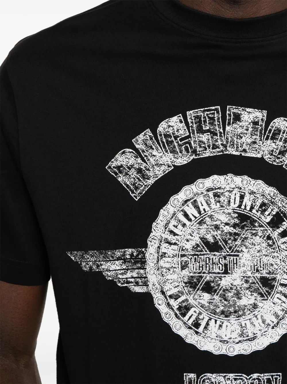 John Richmond T-shirt met logodetail Zwart