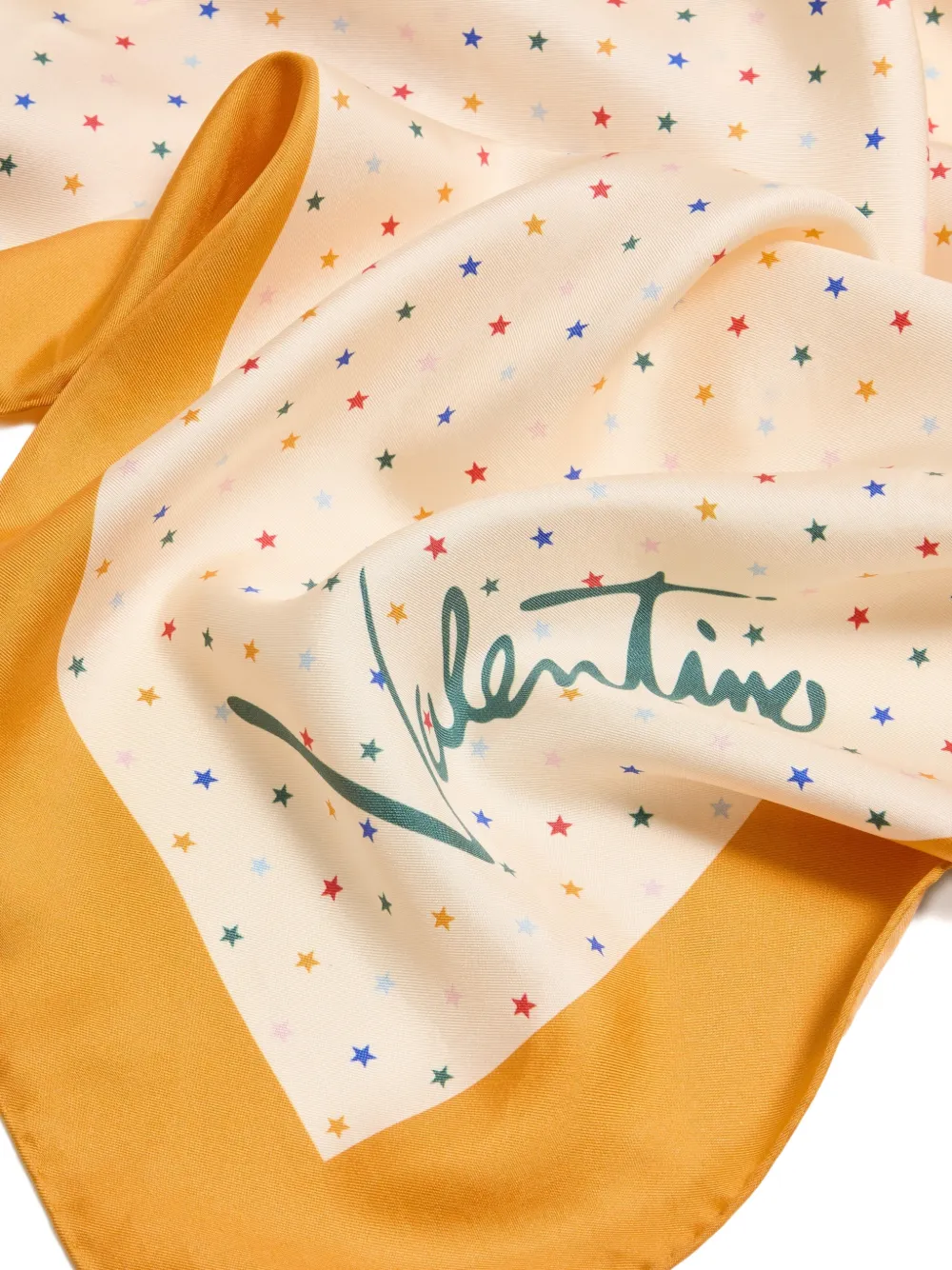 Valentino Garavani Veelkleurige stervormige zijden sjaal Beige