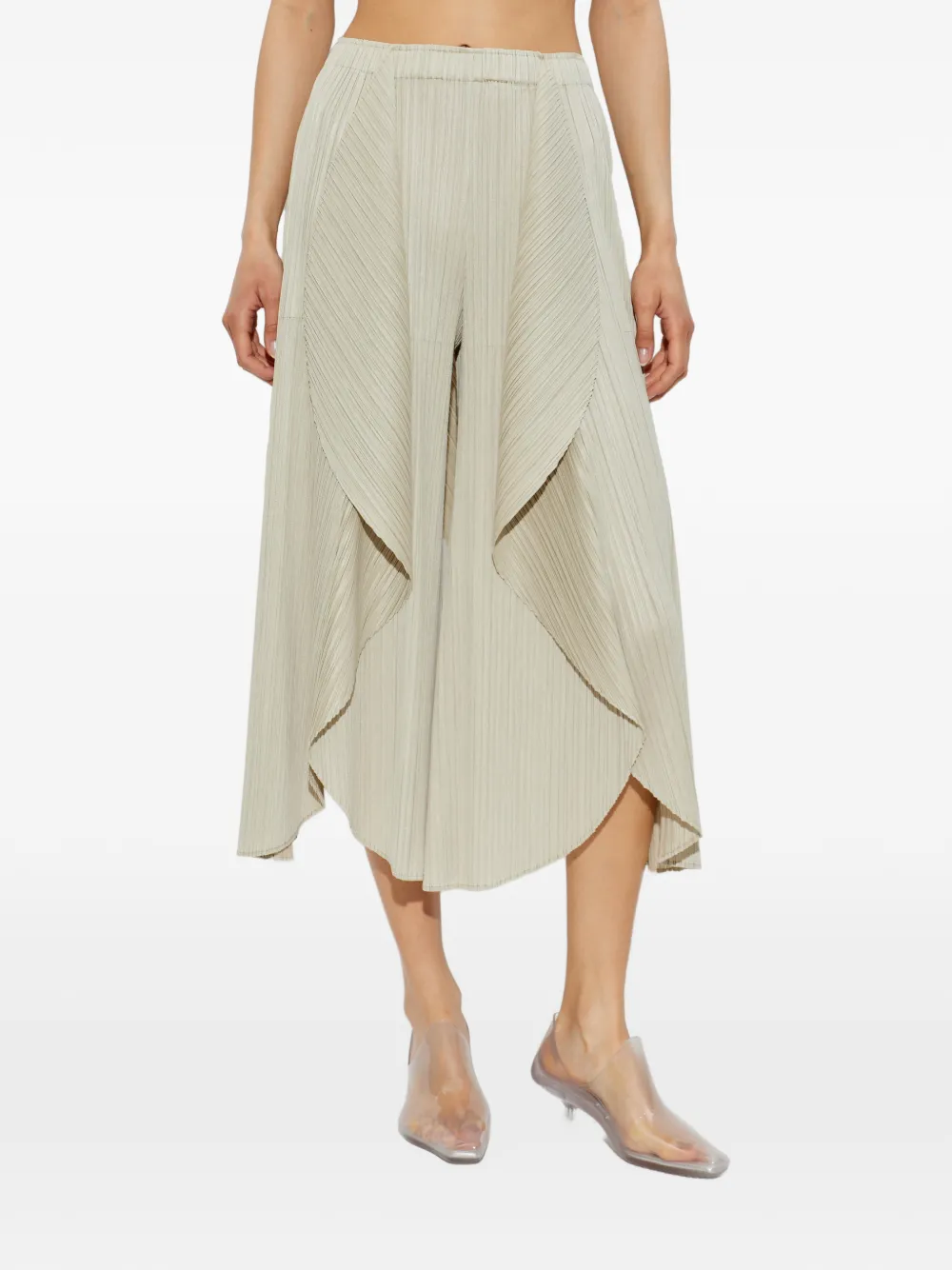 Pleats Please Issey Miyake Leaf ドレープ パンツ | ニュートラル