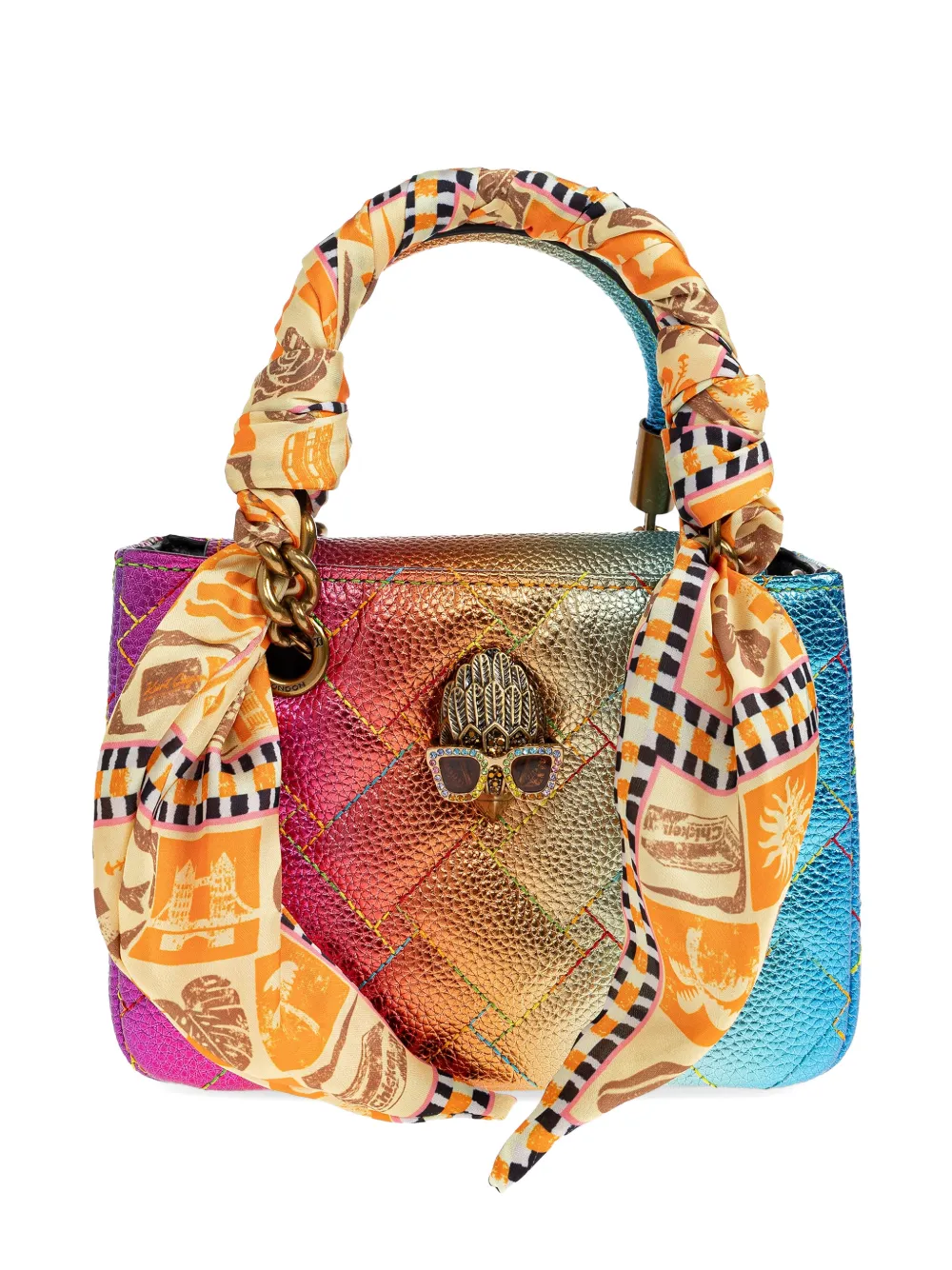 Kurt Geiger London mini Square Kensington quilted leather tote bag - Rosa