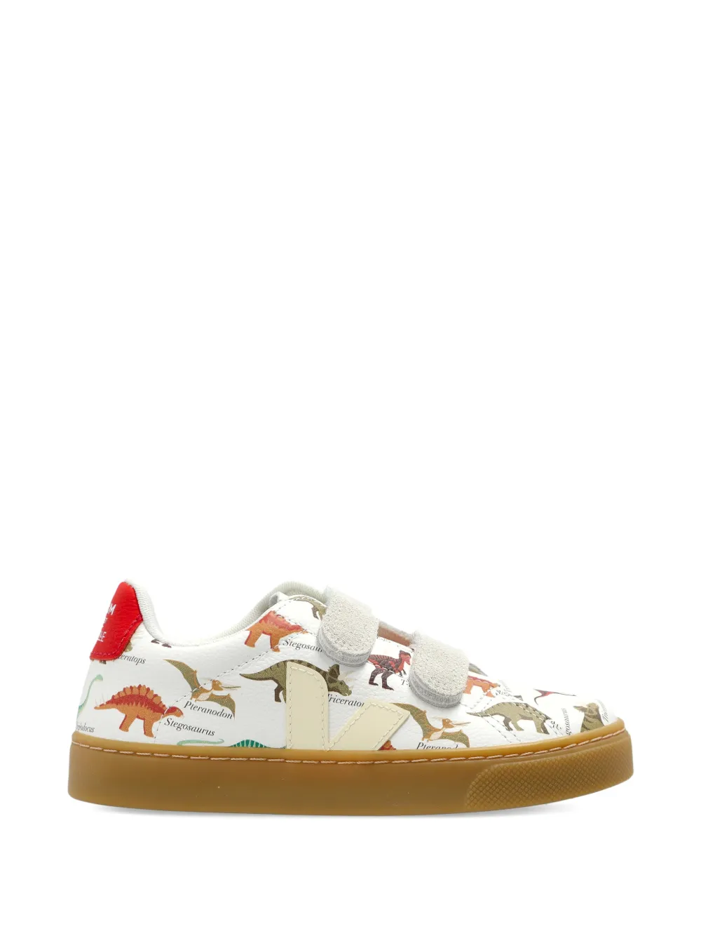 VEJA Kids X MUSEUM dinosaur-print touch-strap sneakers Wit