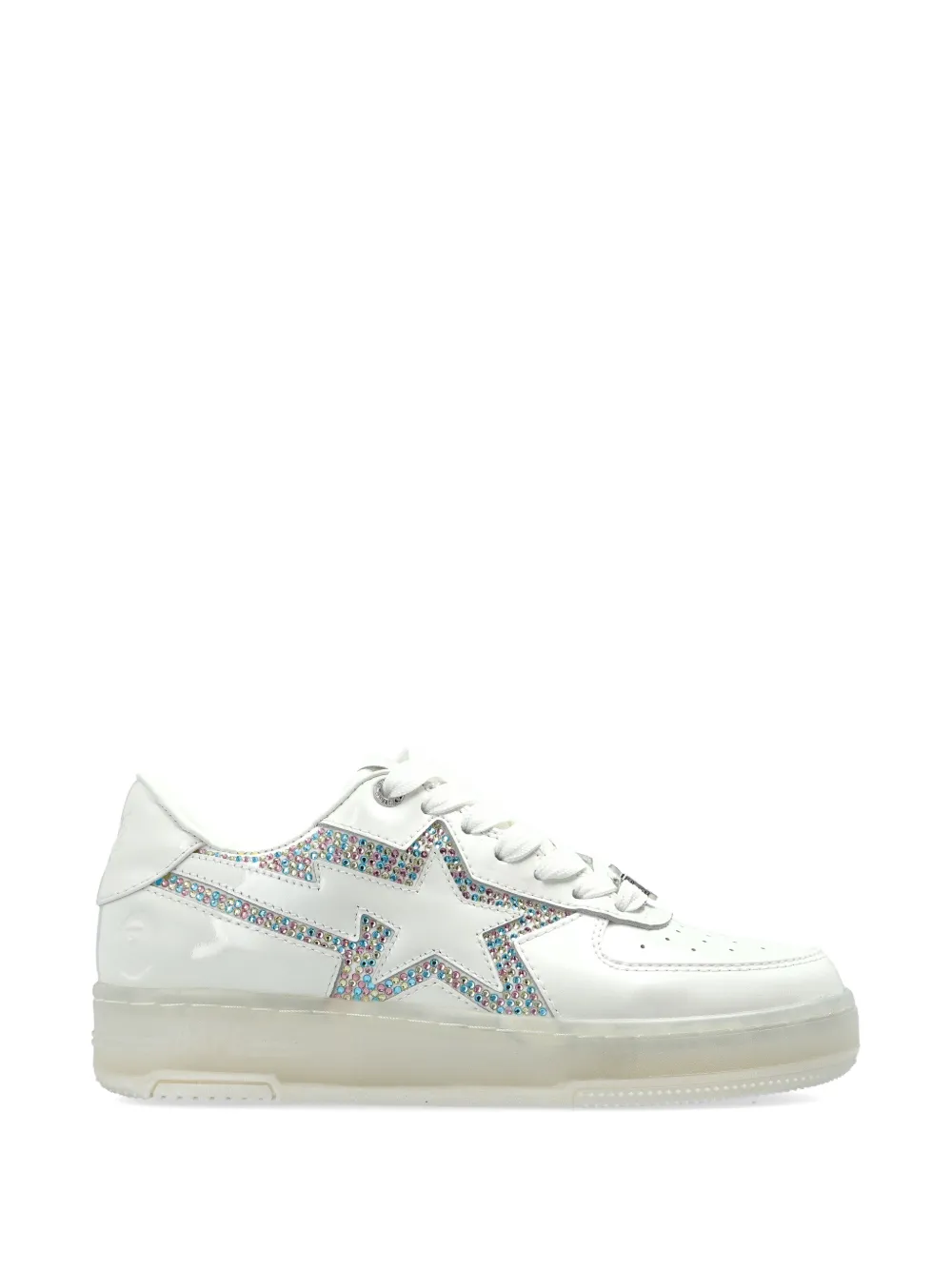 A BATHING APE crystal-embellished sneakers Wit
